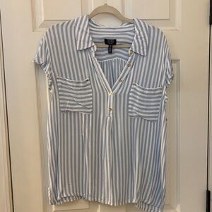 Jones NY Blue and White Striped Shirt CL